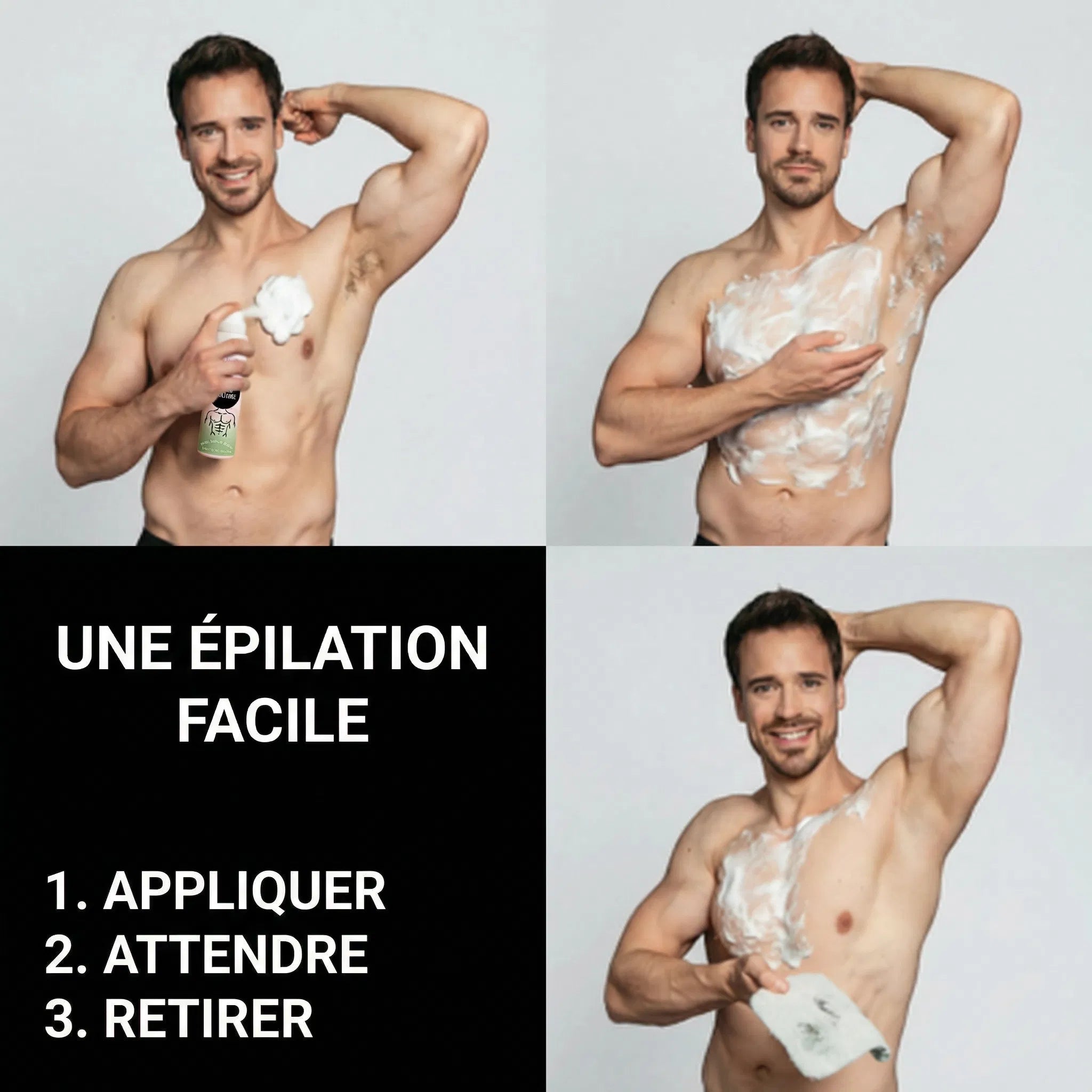 Mousse dépilatoire corps pour homme